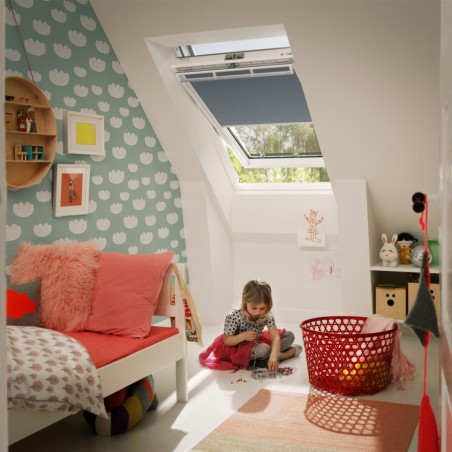 DKL SWL Cortina de escurecimento manual com calhas brancas