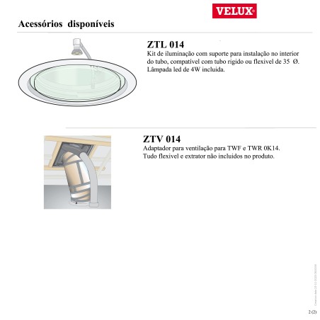 TWF 0K14  Tunel solar flexivel VELUX  - Ø 350mm