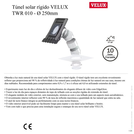 TWR 0K10 Tunel solar rígido VELUX -  Ø 250mm