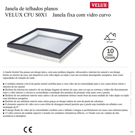 CFU S0X1 Janela fixa com vidro curvo