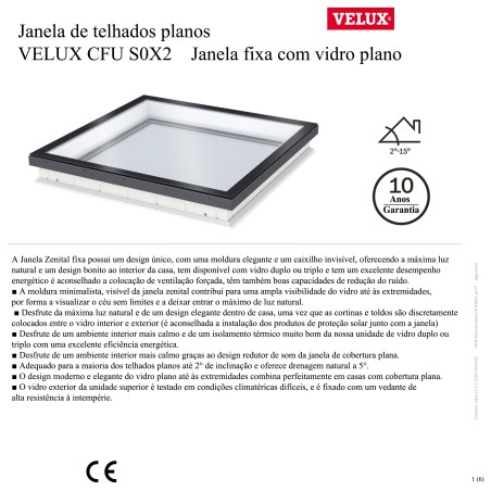 CFU S0X2 Janela fixa com vidro plano