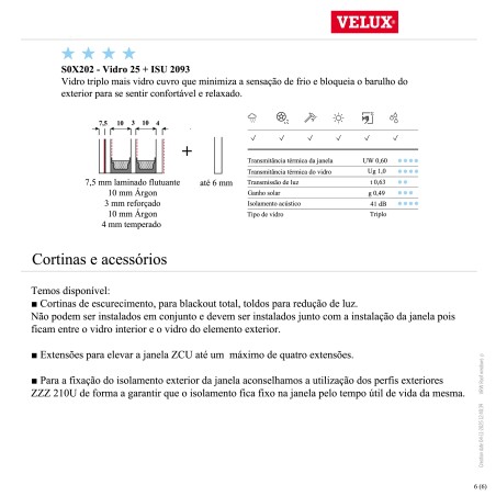 CFU S0X2 Janela fixa com vidro plano