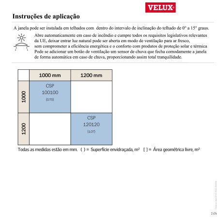 CSP Janela de desenfumagem com  cúpula de acrílico transpartente