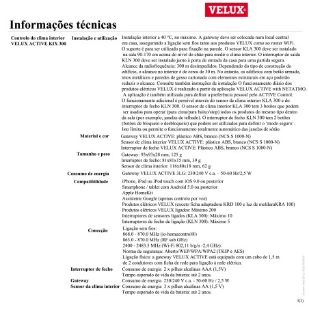 VELUX ACTIVE KIX 300  Controlo de clima interior