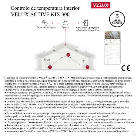 VELUX ACTIVE KIX 300  Controlo de clima interior