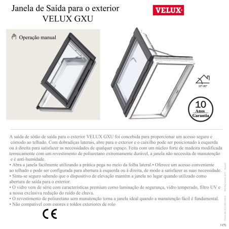 GXU Janela de saída para o exterior para uso profissional em poliuretano