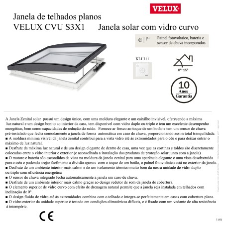 CVU S3X1 Janela solar com vidro curvo