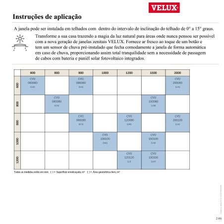 CVU S3X1 Janela solar com vidro curvo