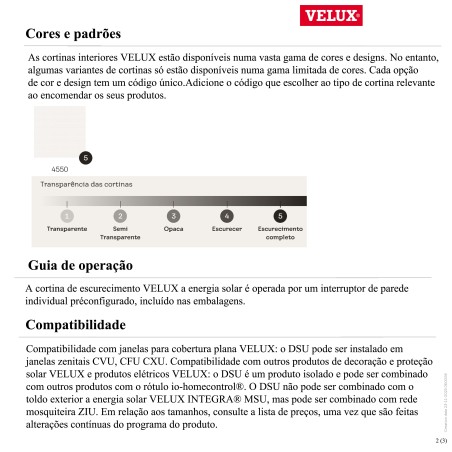 DSU Cortina de escurecimento a energia solar