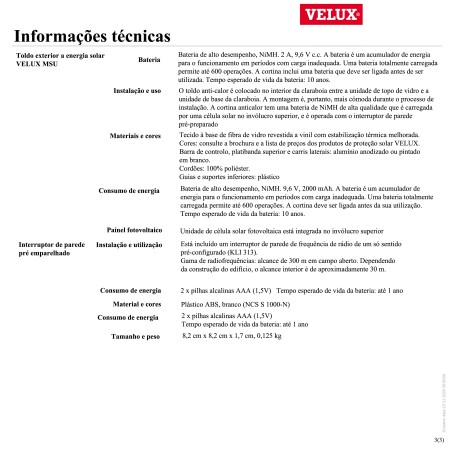 MSU Toldo exterior a energia solar