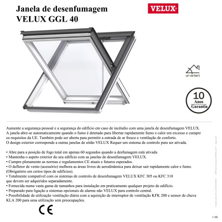 GGL 40 Janela de desenfumagem em madeira pintada