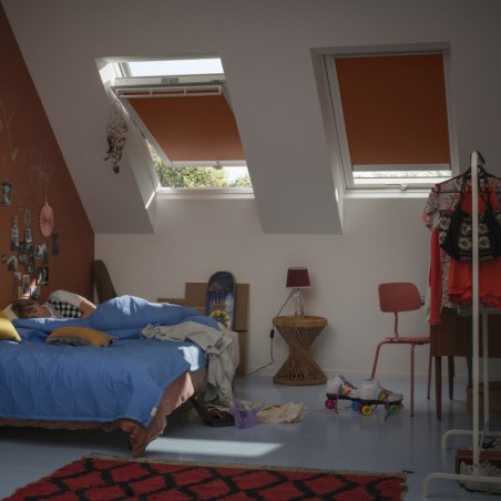 DML KWL Cortina de escurecimento eléctrica com calhas brancas