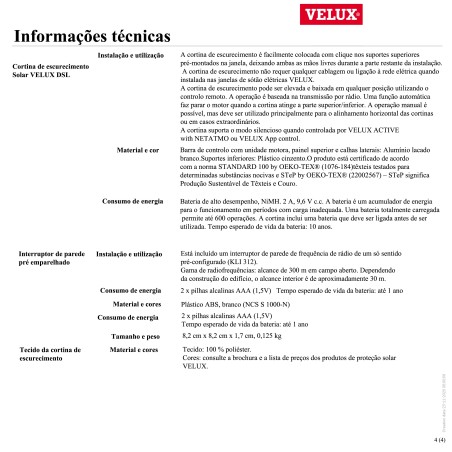 DSL KWL Cortina de escurecimento solar com calhas brancas