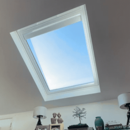 RML KWL Cortina rolante elétrica com calhas brancas