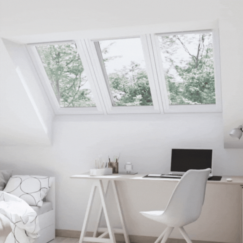 RFL SWL Cortina rolante translúcida com calhas brancas